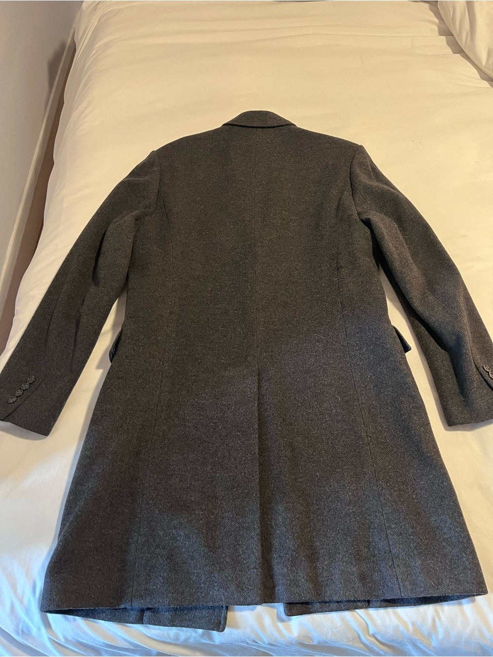 J. Crew Gray Wool-Blend Coat with Navy Lining - Picture 4 of 5